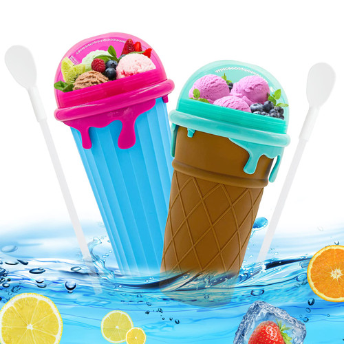 Slushy Cup Slushie Cup, Frozen Magic Slushy Maker Cup, Slushy Maker Slushie Squeeze Cup,Travel Portable Double Layer Silica Cup for Family (2 PACK) Slushy Cup Slushie Cup, Frozen Magic Slushy Maker Cup, Slushy Maker Slushie Squeeze Cup,Travel Portable Double Layer Silica Cup for Family (2 PACK)