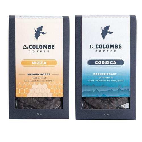 La Colombe Whole Bean Coffee - The Originals Pack with Dark Roast Corsica and Medium Roast Nizza Coffee, 12 oz (Pack of 2)