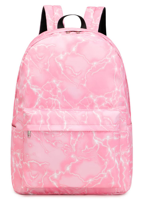 mezhsa Boy School Backpack Elementary Middle Lightning Bookbag Laptop Teenager Waterproof Lightweight 17 Inches (3Pink)