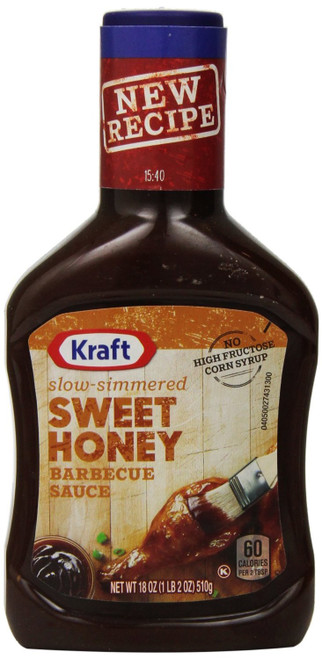 Kraft Barbecue Sauce, NEW Recipe, Slow-Simmered Sweet Honey, 18 Ounce (Pack of 4)