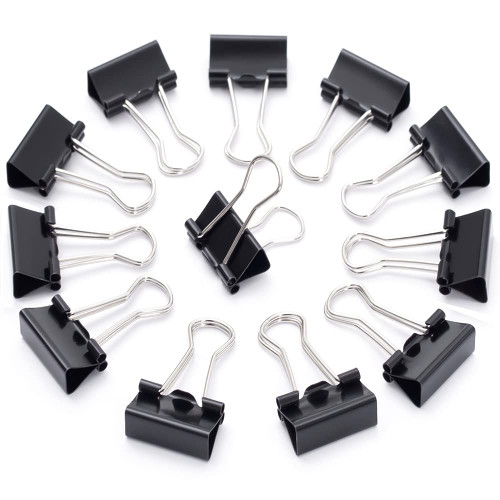 95pcs Small Binder Clips, 0.75 in, Black, Paper Binder Clips, Small Paper Clips, Micro Mini Binder Clips, Paper Clamps for Office, Home, School