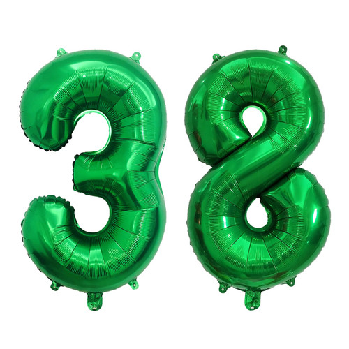 ESHILP 40 Inch Number Balloon Foil Balloon Number 38 Jumbo Giant Balloon Number 38 Balloon for 38th Birthday Party Decoration Wedding Anniversary Graduation Celebration, Dark Green 38 Number Balloon