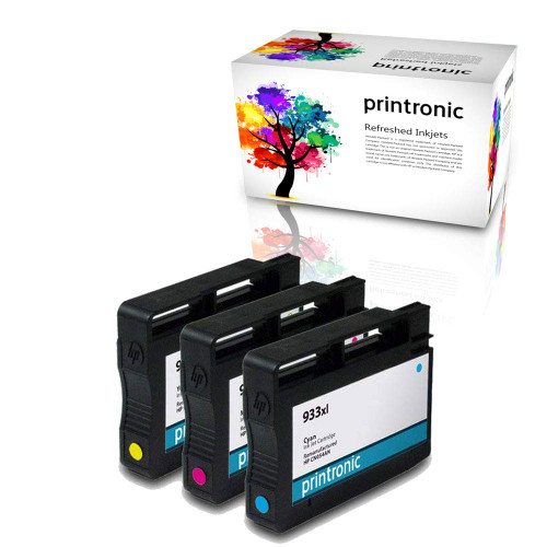 Printronic Remanufactured Ink Cartridge Replacement for HP 933xl CN054AN ( Cyan,Magenta,Yellow , 3-Pack )