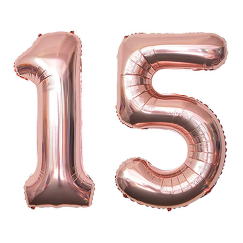 Yijunmca Rose Gold 15 Number Balloons Giant Jumbo Number 15 32" Helium Balloon Hanging Balloon Foil Mylar Balloons for Boys Girls 15th Birthday Party Supplies 15 Anniversary Events Decorations Yijunmca Rose Gold 15 Number Balloons Giant Jumbo Number 15 32" Helium Balloon Hanging Balloon Foil Mylar Balloons for Boys Girls 15th Birthday Party Supplies 15 Anniversary Events Decorations