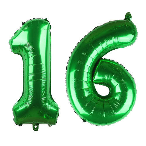 Yijunmca Green 16 Number Balloons Giant Jumbo Number 16 32" Helium Balloon Hanging Balloon Foil Mylar Balloons for Boys Girls 16th Birthday Party Supplies 16 Anniversary Events Decorations, 16 Green Yijunmca Green 16 Number Balloons Giant Jumbo Number 16 32" Helium Balloon Hanging Balloon Foil Mylar Balloons for Boys Girls 16th Birthday Party Supplies 16 Anniversary Events Decorations, 16 Green