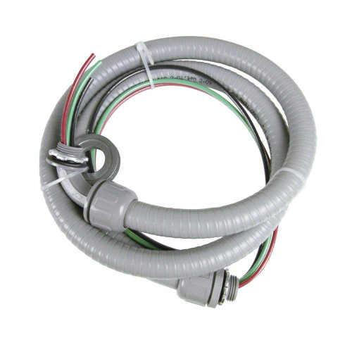 Electrical AC Whip Assembly -1/2" x 4ft Non-Metallic Liquid Tight Electrical Conduit and 10 Gauge Wire A/C Hook-up Whip Kit