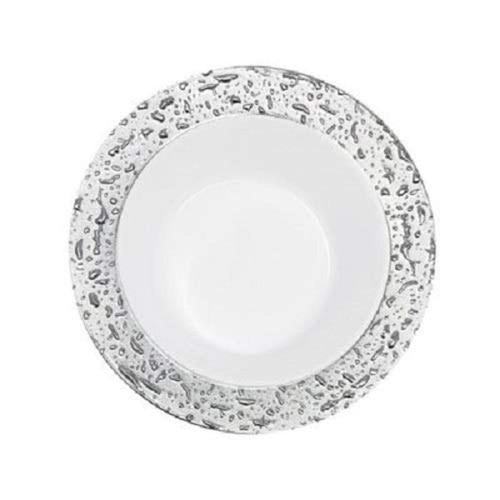 DecorLine White & Silver Bowl - 5 oz | Rosee Collection | Pack of 10