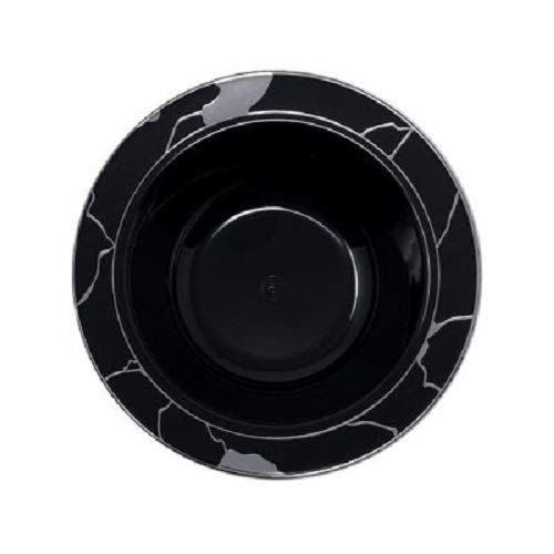 Decorline Black & Silver Bowl - 5 oz | Marble Collection | Pack of 10