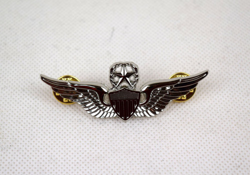 Replica US Army Military Command Pilot Metal Wings Metal Badge Pin Silver