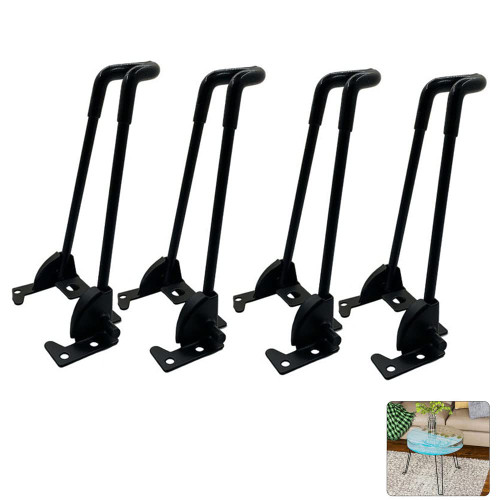 XXHong Table Legs Black Folding Coffee Table Legs Metal Table Hairpin Legs Modern Design Bench Furniture Legs 4 Packs