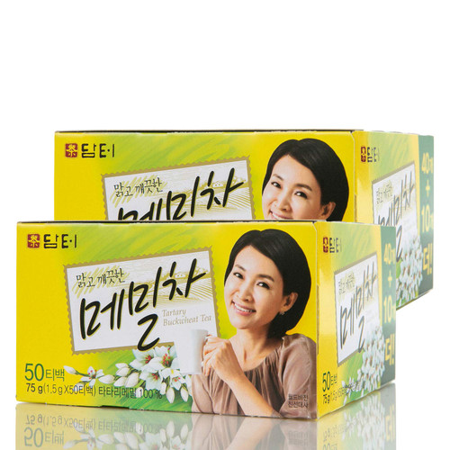 Damtuh Korean Traditional Roasted Tartary Buckwheat Herbal Tea Soba Cha Pure Premium 1.5g x 50 Teabags x 2 Boxes