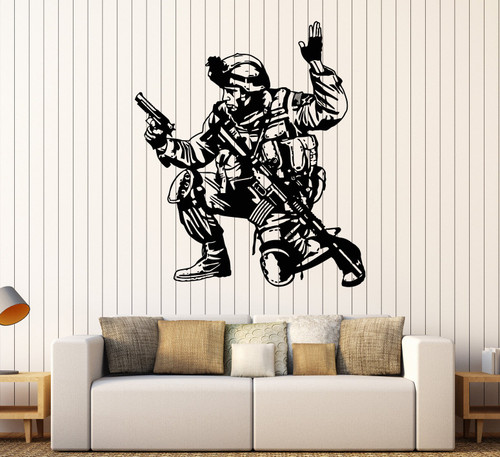 DesignToRefine Vinyl Wall Decal Soldier Military War Boys Room Special Forces Stickers (097ig) Grey DesignToRefine Vinyl Wall Decal Soldier Military War Boys Room Special Forces Stickers (097ig) Grey