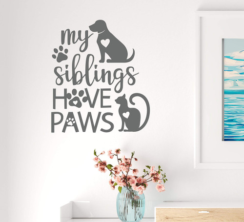 Vinyl Wall Decal Phrase Pets Animals Nursery Paws Home Stickers Mural 22.5 in x 19 in Grey gz313 Vinyl Wall Decal Phrase Pets Animals Nursery Paws Home Stickers Mural 22.5 in x 19 in Grey gz313