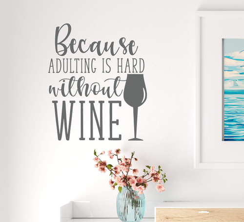 Vinyl Wall Decal Words Funny Phrase Family Wine Kitchen Stickers Mural 22.5 in x 19 in Grey gz315 Vinyl Wall Decal Words Funny Phrase Family Wine Kitchen Stickers Mural 22.5 in x 19 in Grey gz315