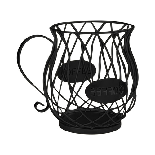 Coffee Capsule Basket,Iron Wire Coffee Holder,Mug Shape Coffee Pod Holders,K Cup Storage Basket,Coffee Pod Holder Capsule Organizer For Coffee Storage Basket(Black,size:Teapot)