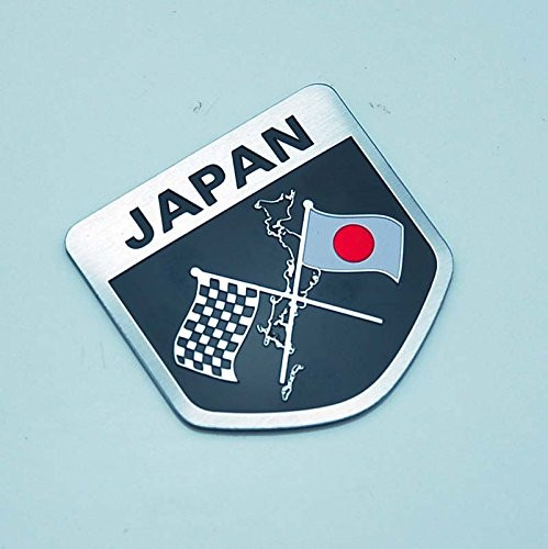 BENZEE C254 Car Emblem Badge Sticker JAPAN Flag TOYOTA MITSUBISHI 2.0 x 2.0 inch