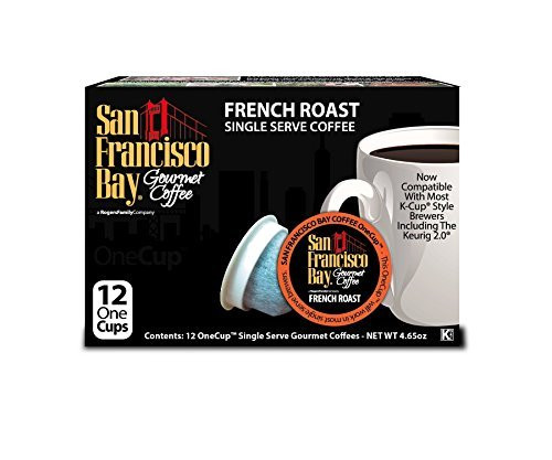 San Francisco Bay OneCup French Roast (12 Count) Single Serve Coffee Compatible w/Keurig K-cup Brewers Single Serve Coffee Pods, Compatible with Keurig, Cuisinart, Bunn, iCoffee single serve brewers