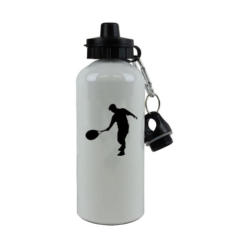 Personalized Custom Male Tennis Player Aluminum White Finish 20 Ounce 600ML Sport Water Bottle Customizable