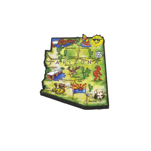 Treasure Gurus Arizona State Jumbo Fridge Magnet 3D Artwood Refrigerator Travel Souvenir Gift