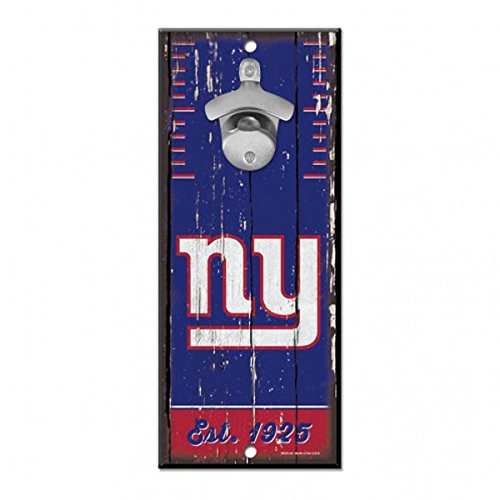 New York Giants NFL Bottle Opener Sign 5" x 11"