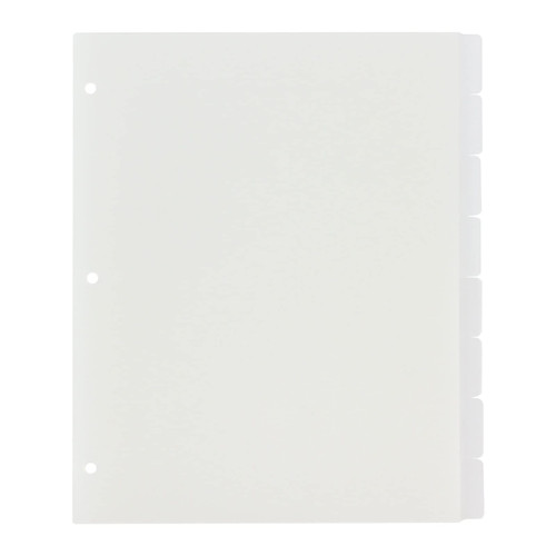 8-Tab Clear Binder Dividers, 3 Ring Binders Dividers with Tabs,Transparent Plastic 3 Holes Binder Index Dividers, Insertable Organizer Page Tabs