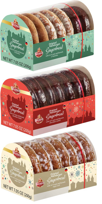 Wicklein Nurnberger Lebkuchen Cookies & Gingerbread, Three Pack Assortment Original, Chocolate Coated, & Glazed, 7.05 Ounce (Pack of 3) Wicklein Nurnberger Lebkuchen Cookies & Gingerbread, Three Pack Assortment Original, Chocolate Coated, & Glazed, 7.05 Ounce (Pack of 3)