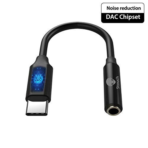 Pixel 2 Headphone Adapter, Stouch USB C to 3.5mm Audio Adapter with DAC Chipset, Type C to 3.5mm with Realtek Noise Reduction Chip for Pixel 2/XL, HTC U11, Essential ph-1
