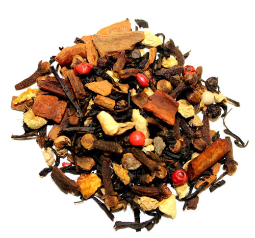 Nelson's Tea - Spiced Chai - Black tea, cinnamon chips, clove, peppercorns, and orange peel (2 oz) Nelson's Tea - Spiced Chai - Black tea, cinnamon chips, clove, peppercorns, and orange peel (2 oz)