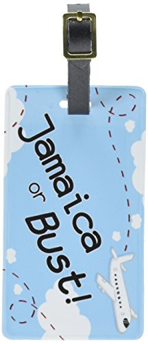 Graphics & More Jamaica or Bust Flying Airplane Luggage Suitcase Carry-on Id Tags, White