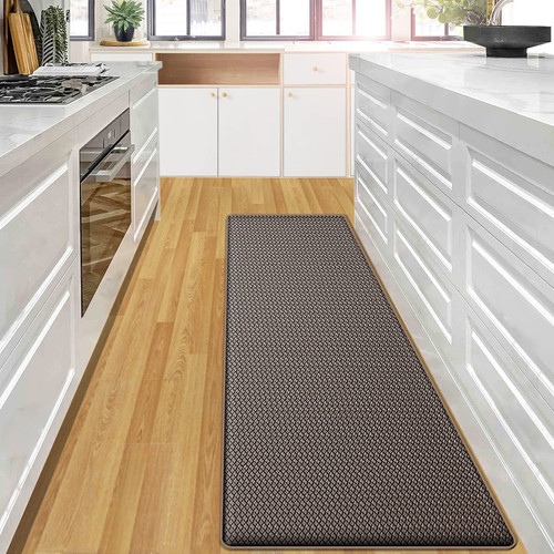 AUTODECO Kitchen Mats and Rugs - Kitchen Floor Mat Cushioned Anti Fatigue Non Slip Waterproof Runner Rug Heavy Duty Ergonomic Comfort Standing Foam Mats for Home Office Sink Laundry 17"x59", Brown