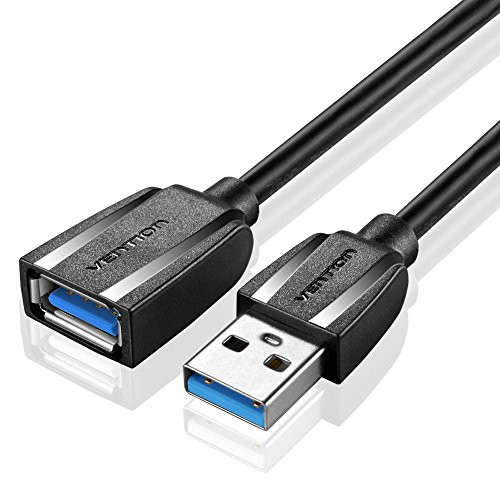 Obvis SuperSpeed USB 3.0 Type A Male to Female Extension Cable in Black 5 Feet