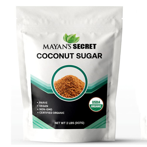 Mayan's Secret 2 lbs USDA Certified Brown Coconut Sugar Organic for Baking - Low Glycemic | Unrefined | Trace Minerals