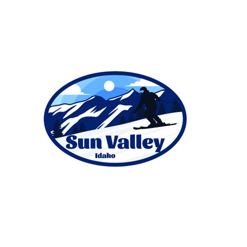 Sun Valley, Idaho 3 inch Sticker, S459 (Waterproof Vinyl Decal for Car, Water Bottle, Laptop, iPad, Window, Cooler, Luggage, Bumper, Toolbox, Locker), 3 inch