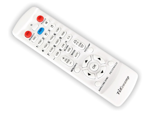 Replacement Video Projector Remote Control (White) for Projectiondesign Action Model Two