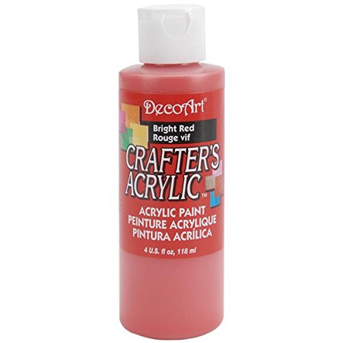 DecoArt Crafter's Acrylic Paint, 4-Ounce, Bright Red