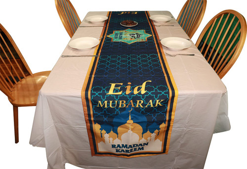 Orchid Islamic Art Ramadan Table Runner, Ramadan Decorations, Eid Mubarak Decorations, Ramadan Table Cover Ramadan Tapestry Eid Mubarak Table Cover Runners for Home Party Decor