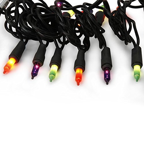 Darice 6201-27 50 Light Halloween Lights Orange Purple and Green