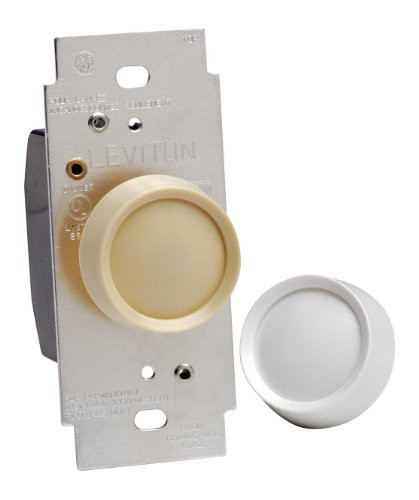 Leviton 6602-IW Trimatron Electro Mechanical Non-Preset Rotary Dimmer, 120 Vac, 600 W, 1 P, 3 Way, Ivory