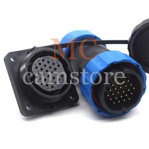 MCCAMSTORE SD28 26pin Waterproof Connector, Multi Wire Electrical Power Cable Plug Socket, 5A Industrail Bulkhead Heavy Connectors(26pin)