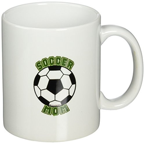 3dRose Soccer Mom with Ball Mug, 11-Ounce