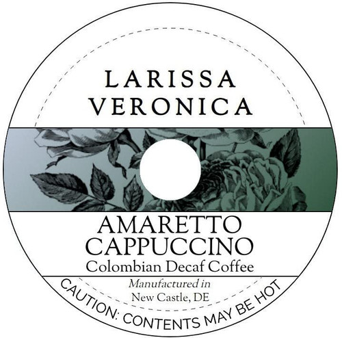 Amaretto Cappuccino Colombian Decaf Coffee (Single Serve K-Cup Pods) (Gourmet, Naturally Flavored, Whole Coffee Beans) (12 pods, ZIN: 571116)