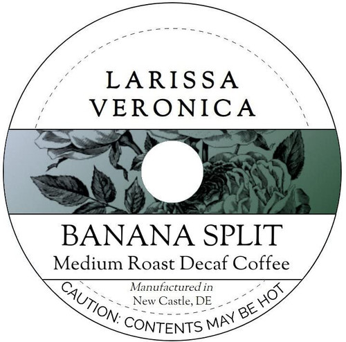 Banana Split Medium Roast Decaf Coffee (Single Serve K-Cup Pods) (Gourmet, Naturally Flavored, Whole Coffee Beans) (12 pods, ZIN: 571273)