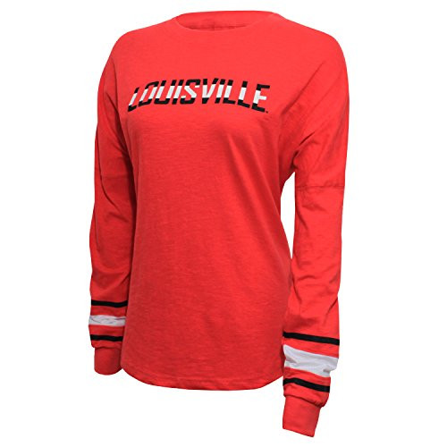 NCAA Louisville Cardinals Women's Campus Specialties Long Sleeve Fan Tee, Small, Red NCAA Louisville Cardinals Women's Campus Specialties Long Sleeve Fan Tee, Small, Red