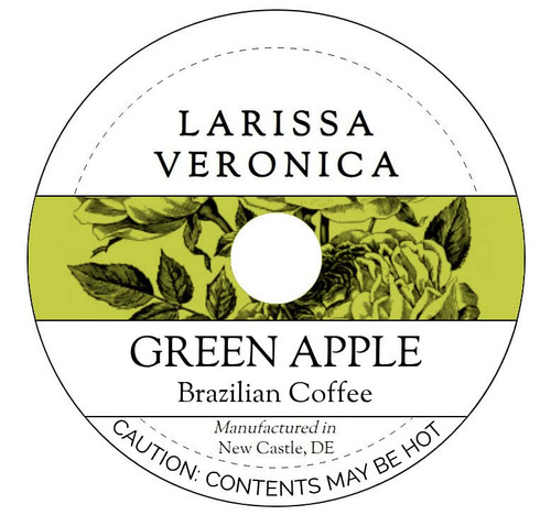 Green Apple Brazilian Coffee (Single Serve K-Cup Pods) (Gourmet, Naturally Flavored, Whole Coffee Beans) (12 pods, ZIN: 572946)