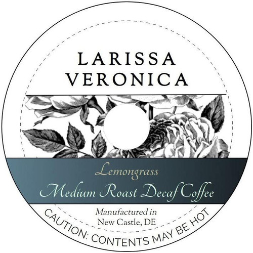 Lemongrass Medium Roast Decaf Coffee (Single Serve K-Cup Pods) (Gourmet, Naturally Flavored, Whole Coffee Beans) (12 pods, ZIN: 573369)