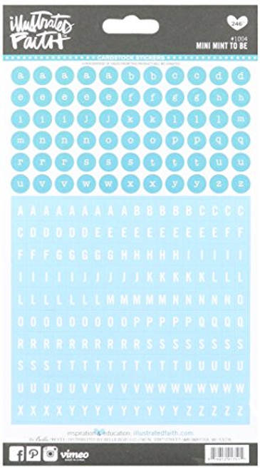 Bella Blvd Mini/Mint to be Genesis Alphabet Stickers, 5" by 9", Light Turquoise