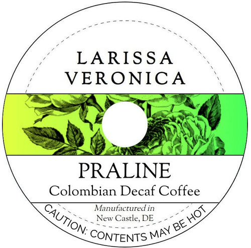 Praline Colombian Decaf Coffee (Single Serve K-Cup Pods) (Gourmet, Naturally Flavored, Whole Coffee Beans) (12 pods, ZIN: 574236)