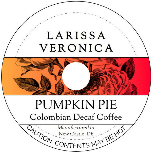 Pumpkin Pie Colombian Decaf Coffee (Single Serve K-Cup Pods) (Gourmet, Naturally Flavored, Whole Coffee Beans) (12 pods, ZIN: 574268)