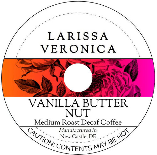 Vanilla Butter Nut Medium Roast Decaf Coffee (Single Serve K-Cup Pods) (Gourmet, Naturally Flavored, Whole Coffee Beans) (12 pods, ZIN: 574921)