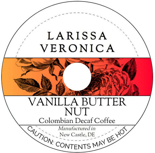 Vanilla Butter Nut Colombian Decaf Coffee (Single Serve K-Cup Pods) (Gourmet, Naturally Flavored, Whole Coffee Beans) (12 pods, ZIN: 574924)